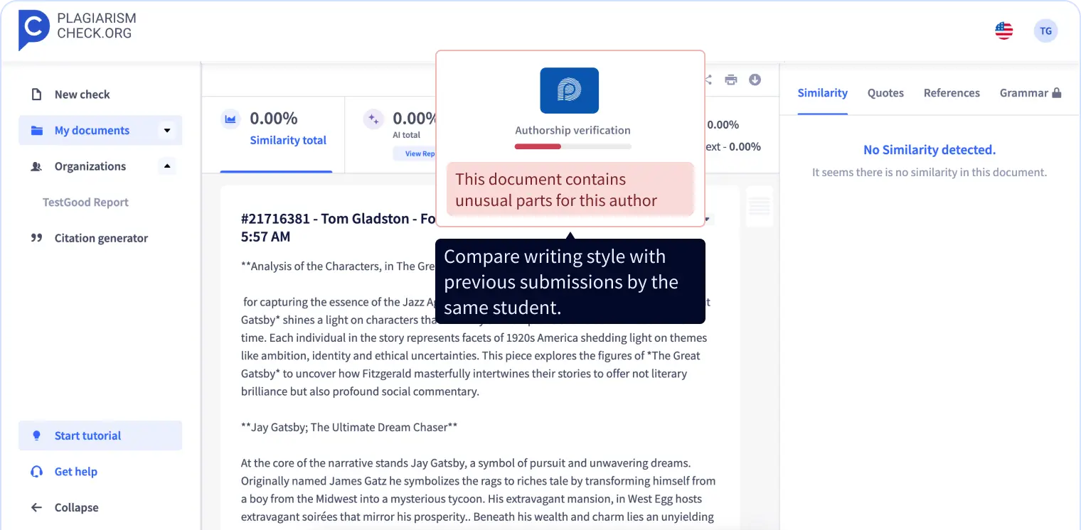 Try Fingerprint, our authorship verification tool