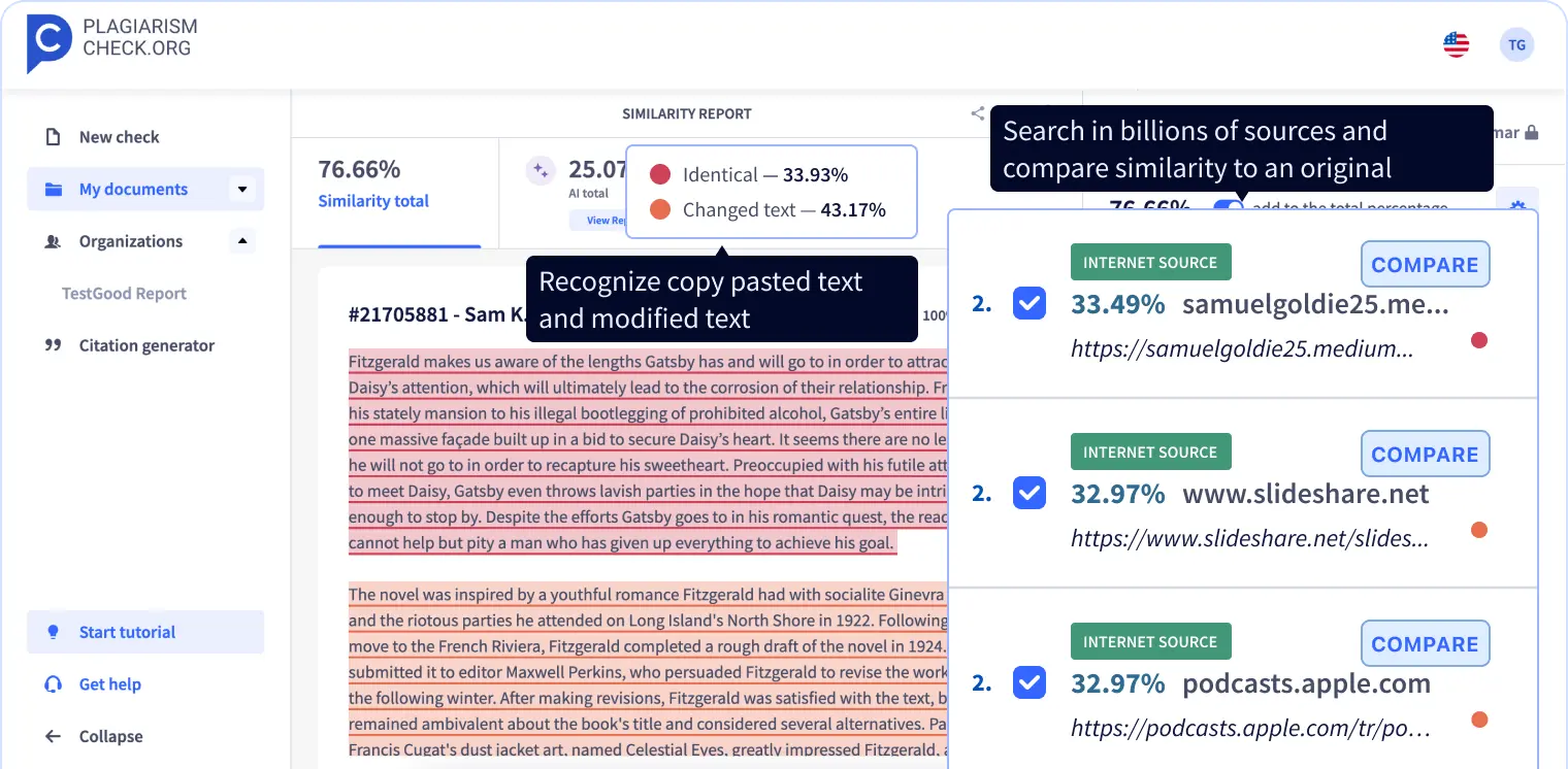 See matching sources by type and similarity %