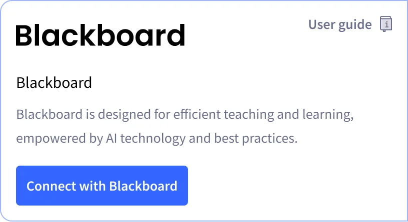 Easy integration with Blackboard