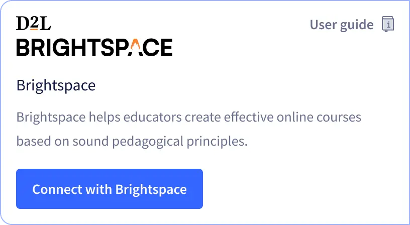 Easy connection with Brightspace