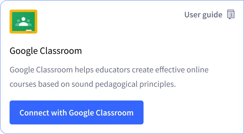 Easy connection with Google Classroom