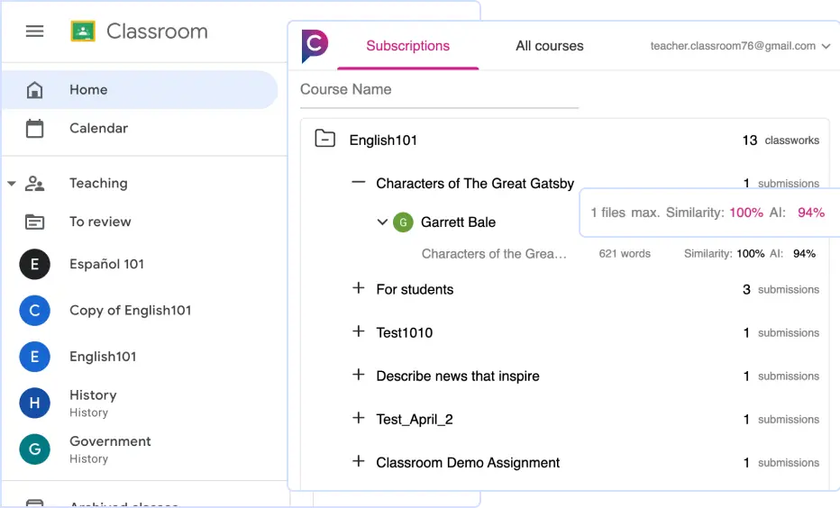 Advanced algorithms and intuitive interface: Plagiarism Checker for Google Classroom