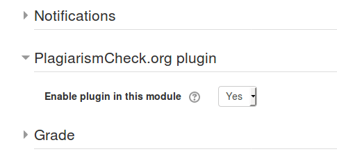 Moodle integrated plagiarism detector