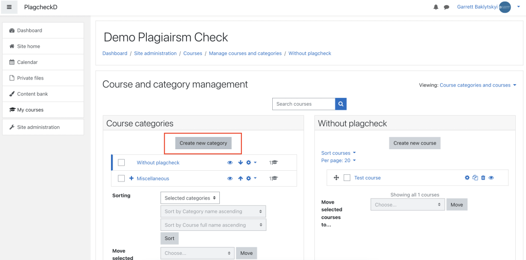 Plagiarism detector for Moodle