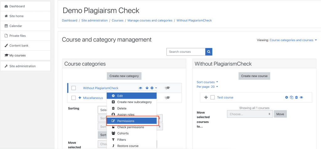 Check plagiarism in Moodle