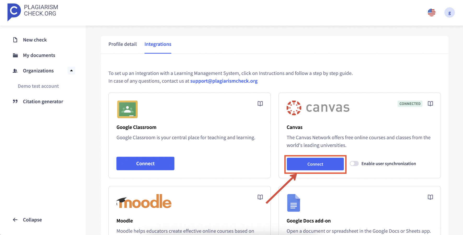 Plagiarism detection for Canvas