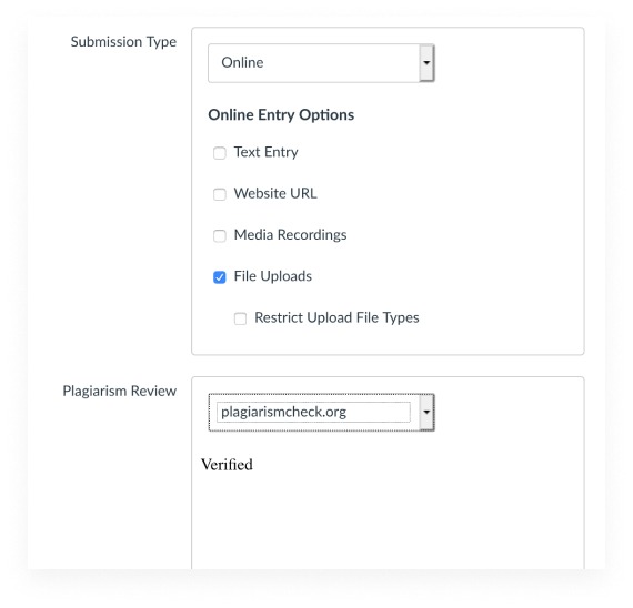 Check for plagiarism in Canvas