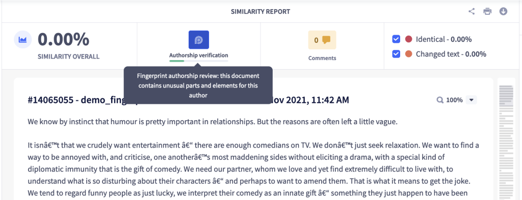 Authorship Verification for teachers