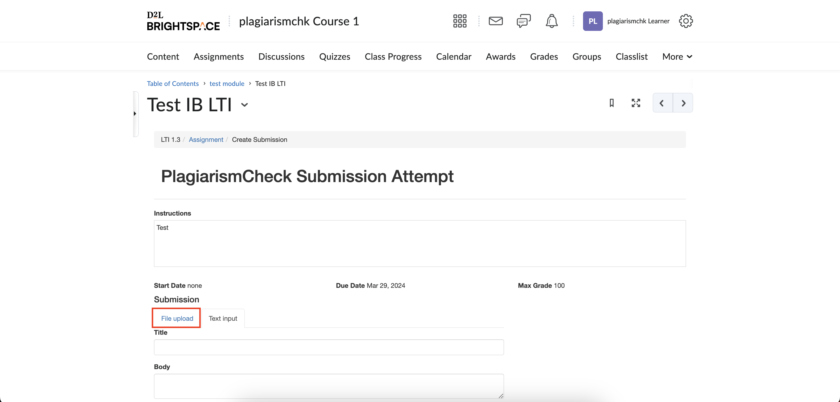 How to submit assignments to Brightspace