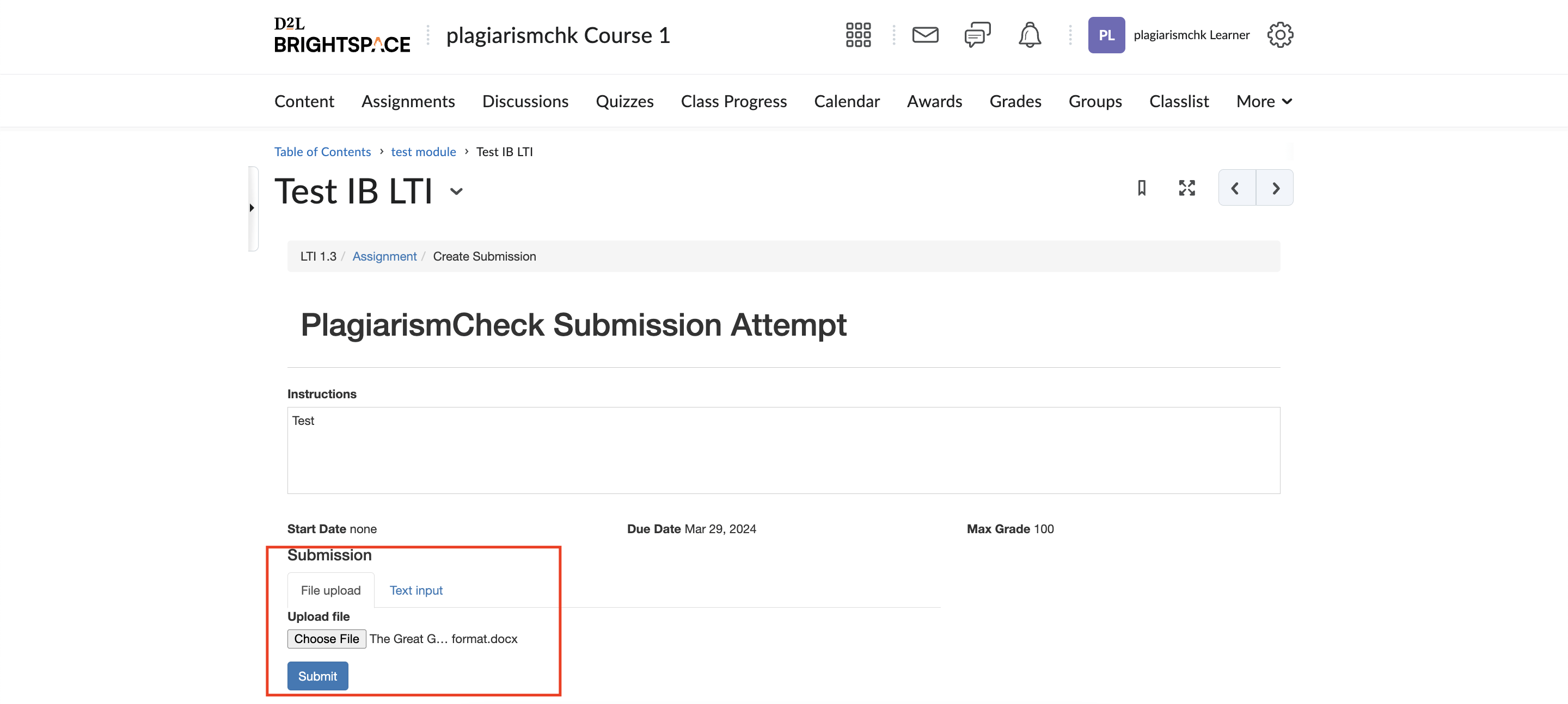 How to submit assignments. Brightspace for students