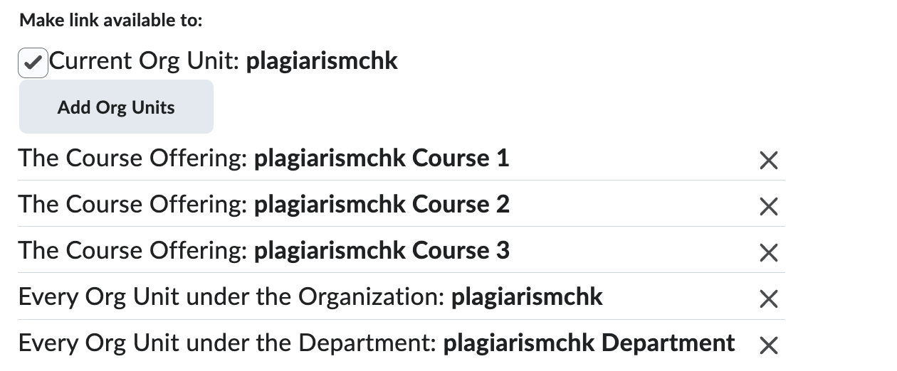 Integration between PlagiarismCheck and Brightspace guide.