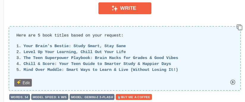 AI for book title generation