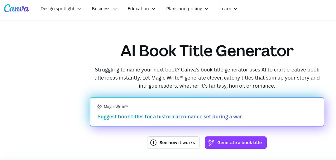 how to generate book title