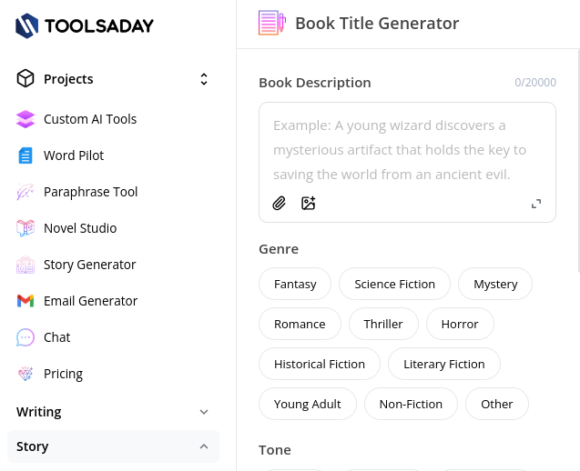 AI book title generator