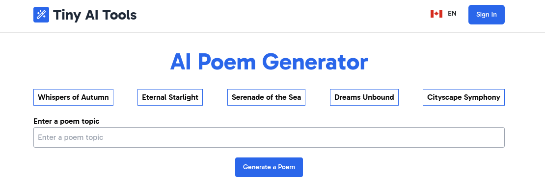 generate AI poem