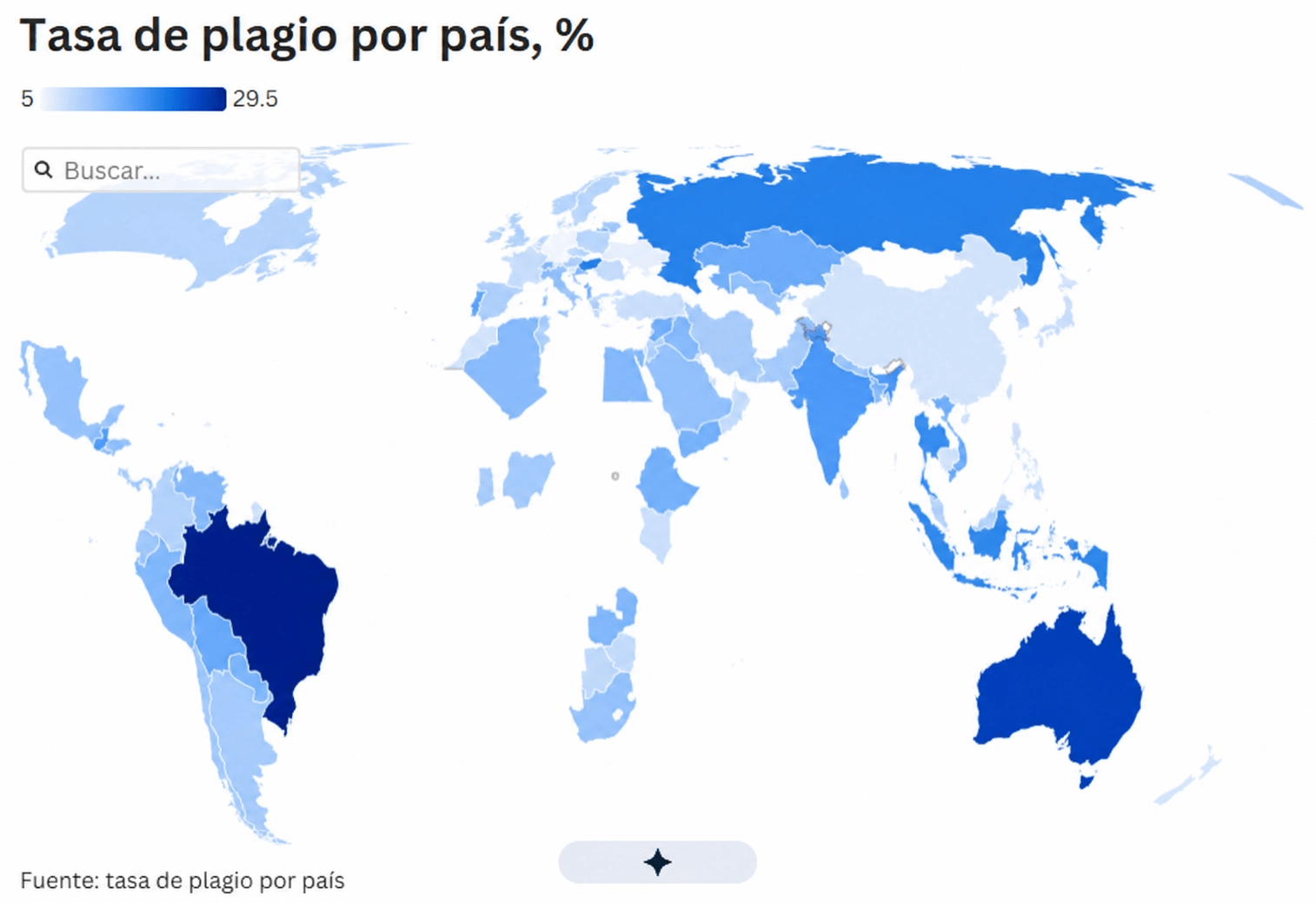 Índice de plagio por país
